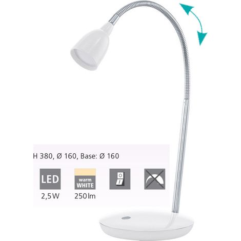 Lampada Da Tavolo Moderna Durengo Policarbonato Bianco Luce Led Integrato 2,5W (1/4)