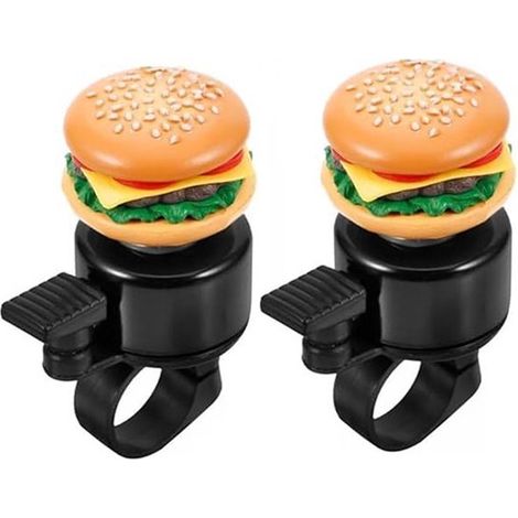 Campanello per bicicletta, campanello per bicicletta a forma di hamburger, divertente design a cartone animato cheeseburger, suono forte e chiaro per bici senza pedali, monopattini e accessori per bic (1/5)