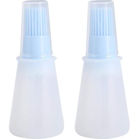 Brosse à bouteille d'huile en silicone avec couvercle et pinceau pâtissier, réutilisable, bleu – DELKEVIC (1/5)