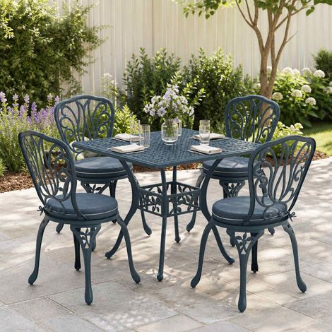 vidaXL Seat Cushions SOEST 4 pcs 100% Polyester Blue 脴 40 x 7 cm (1/5)