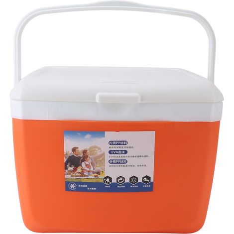 Glacière portative isolée 13L étanche en plein air avec poignée de transport pour pique-niques Grill Camping pêche Orange (1/5)
