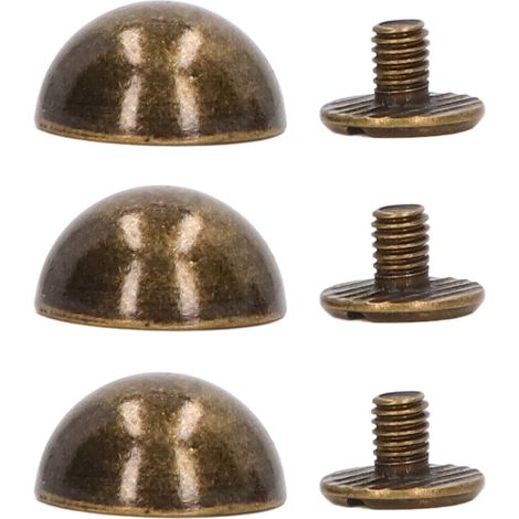 Packung mit 100 Pilznieten 12 mm, hohe Härte, rostfrei, runder Kopf, Bronze, zum Dekorieren von Kleidung, Schuhen, Taschen und Haustierhalsbändern (Punk-Stil). (1/5)