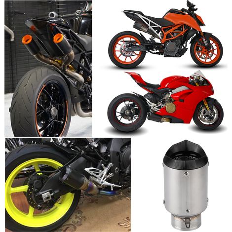 Universeller 60-mm-Edelstahlauspuff für Motorräder, kompatibel mit Kawasaki Z900, Z1000, Ninja 250, 400 cm³ und Yamaha R6. Elegante Titan-Oberfläche. (1/5)