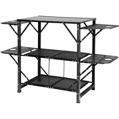 Table de Cuisine de Camping Portable Pliable avec Sac, Station de Cuisson en Aluminium pour Pique-niques, BBQ et Voyages en (1/5)