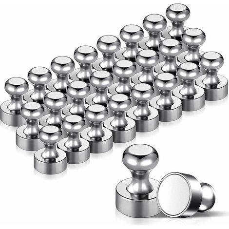 24 starke Metallmagnete (12 x 16 mm) – Edelstahl-Kühlschrankmagnete für Pinnwände, Kühlschränke etc. – inklusive Aufbewahrungsbox
