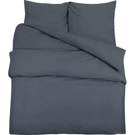 Housse de couette en microfibre gris anthracite 140x200 cm (1/5)