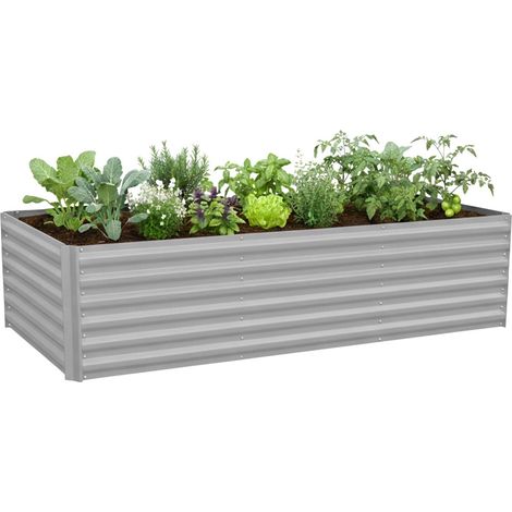 Hochbeet aus Metall, 57 x 240 x 90 cm, verzinkter Stahl