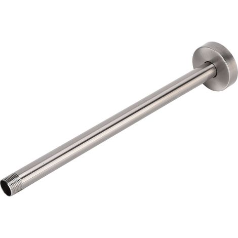 Bras de douche NPT 20 mm, rallonge murale encastrée de 30 cm (12 pouces), en acier inoxydable brossé, finition brossée. (1/5)