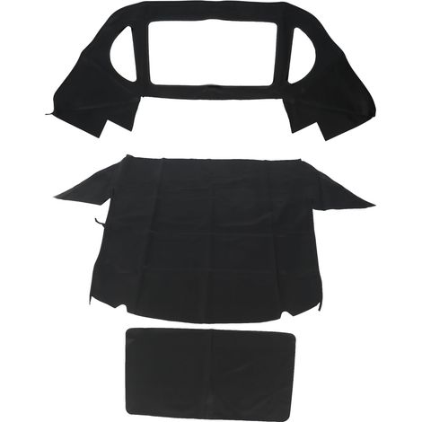 Toile souple convertible noire résistante à l'abrasion MB03 22 de remplacement pour carrosseries Benz R129 SL 1990 à 2002 (1/5)