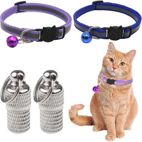 Collier réfléchissant pour chat avec clochette, colliers pour chat à ouverture rapide, colliers réfléchissants pour chat à ouverture rapide (1/5)
