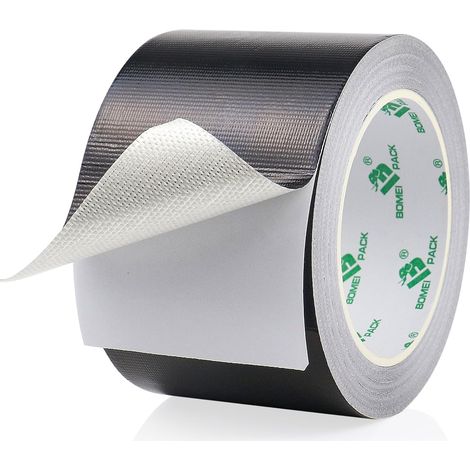 Black 75mm x 20m Reinforced Aluminum Tape Waterproof Foil Sealing Tape Repair Aluminum Tape High Temperature Adhesive Tape for Repair, Insulation (1/5)