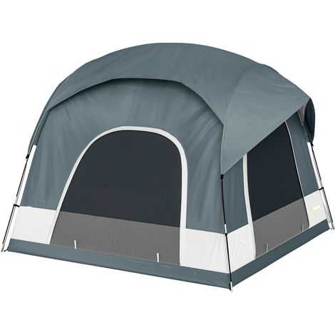 Tente camping 2-4 personnes 3 portes imperméable compatible SUV bleu foncé