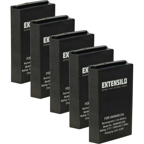 EXTENSILO 5x Akku kompatibel mit Motorola SL500, SL7550, SL7550e, SL4010, SL7580, SL4010E Funkgerät, Walkie Talkie (2000 mAh, 3,7 V, Li-Polymer)