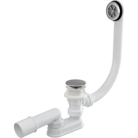 Alcadrain Badewanne Ab- und Überlaufgarnitur CLICK/CLACK, chrom 80 cm
