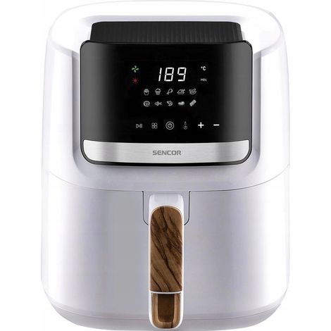 Friteuse à air chaud Sencor SFR 6551WH-EUE3 Vita - Prête en 3 min - Ne chauffe pas au toucher - Design bois - 6,5 L - Blanc (1/3)