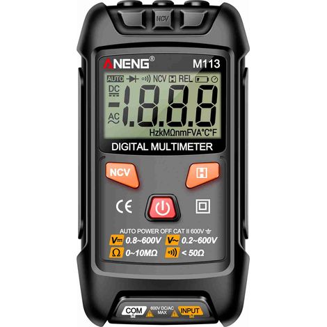 Nannigr Multimètre M113 TRMS mini noir 1999 pts sans pile
