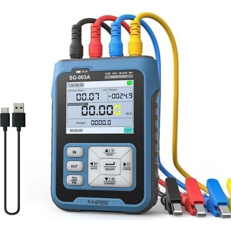 Générateur de signaux 0-10V 4-20mA – Écran LCD TFT 2,4" – Sortie PWM programmable – Précision 0,1% – Batterie lithium 3000mAh - 4-20mAh (1/4)