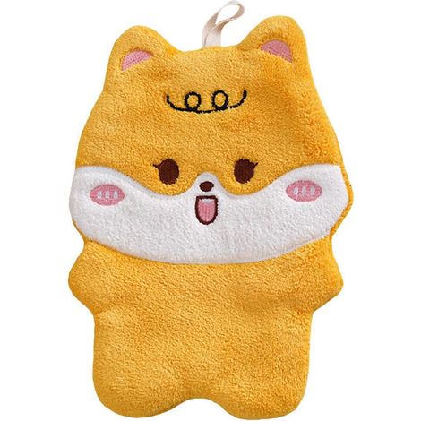 Serviette pour les mains en polyester à motif animal mignon, séchage rapide, douce et absorbante, pour un usage quotidien. (1/4)