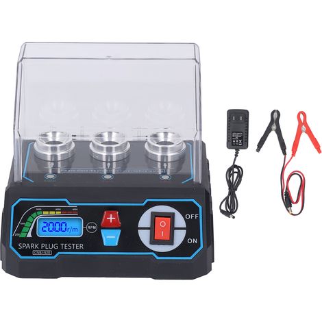 Testeur de bougies d'allumage 3 trous, fréquence de fonctionnement réglable de 200 à 9 000 tr/min, écran rétroéclairé par LED, détecteur de bobine d'allumage moteur, prise US 100-240 V (1/5)