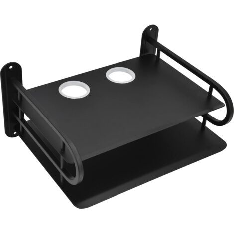 Doppellagiges DVD-Wandregal für TV-Zubehör, Router-Aufbewahrungsregal, Kabelschutz, schwebendes Wandregal für TV-Box, Router, DVD-Kabelbox