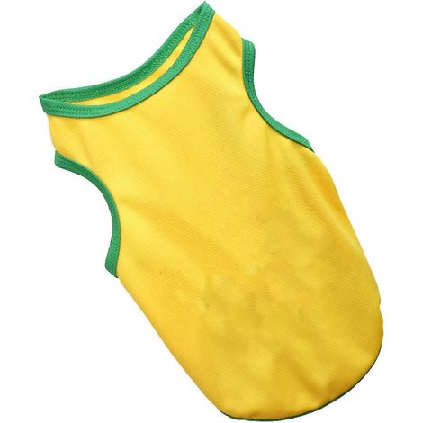 T-shirt pour animaux de compagnie, doux, respirant, à séchage rapide, gilet de sport mignon pour chiot, vêtements pour le quotidien et les fêtes, jaune S (1/2)
