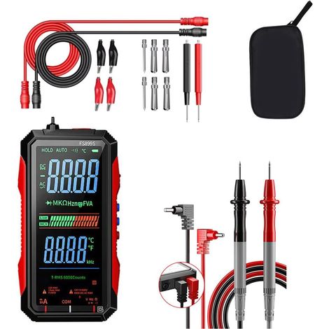Lot de 18 multimètres numériques rechargeables professionnels avec coque en ABS pour test électrique et réparation (1/4)