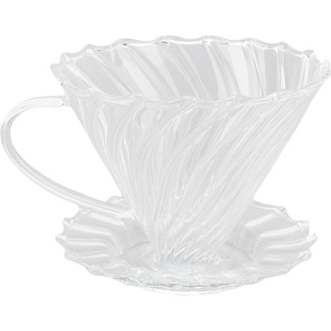 Cafetière à filtre en verre réutilisable avec poignée pour préparer du café chaud ou froid. (1/5)