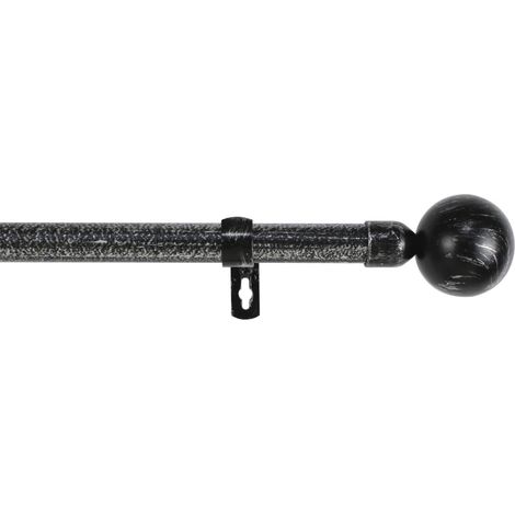 Asta Tenda Telescopica Metallo Pomelli 120-210 cm Nera (1/5)