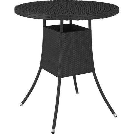 vidaXL Garden Table Black 70x70x73 cm Poly Rattan (1/5)