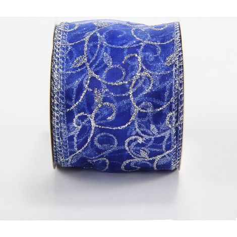Ruban Ficelé Avec Fil Métallique - 10 Yards - 6,3 cm de Largeur - Pour Emballage Cadeaux Décorations Artisanales et Fêtes (1/4)