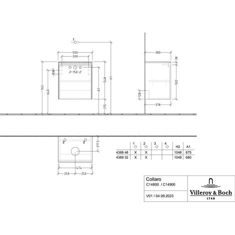 Villeroy & Boch C14900VN WTUS Collaro 500x548x380mm 1 bac A:re