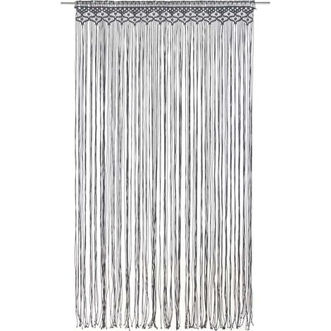 Maison Exclusive - Makramee Vorhang Anthrazit 140x240 cm Baumwoll (1/5)