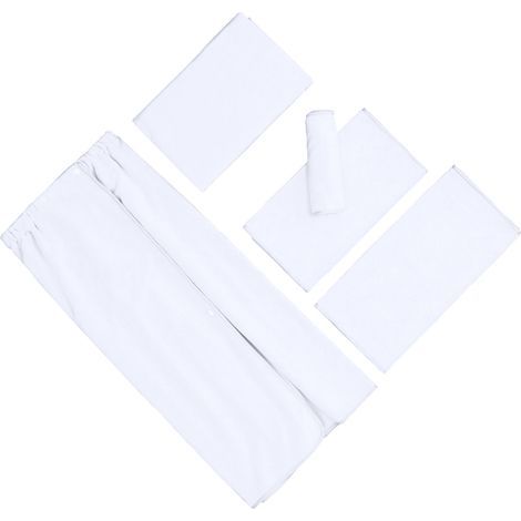Serviettes de Salon de beauté en microfibre, 5 pièces, jupe de bain, bonnet de douche, oreiller, serviette de poitrine blanche (1/5)