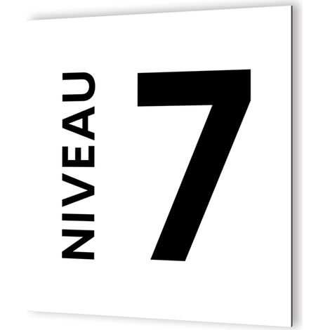 Panneau numéro d'étage - panneau signalétique Dibond blanc - pictogramme noir - 20x20 cm - fixation multiple (1/3)