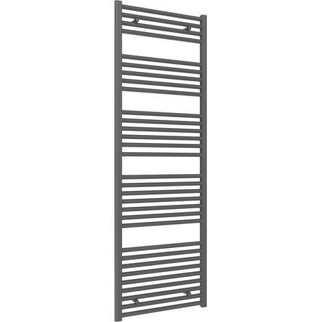 Reina Diva Flat Heated Towel Rail 1800mm H x 600mm W Anthracite