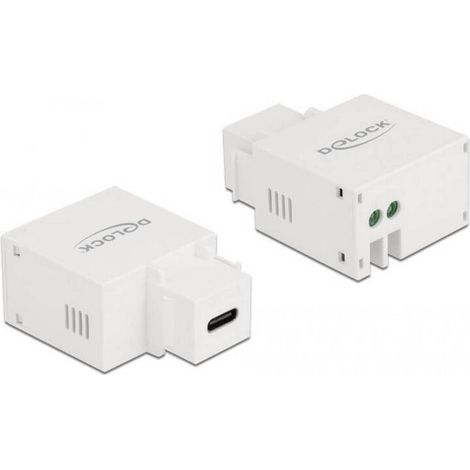 [NEUWERTIG] B-Ware Delock USB-Einbaumodul Keystone Kabel 1 Stück Anschlusskabel RJ45 weiß 44.8mm (1/2)