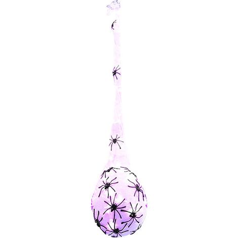 Lampe suspendue en forme de toile d'araignée, décoration d'Halloween, ornement lumineux en forme de toile d'araignée, œuf décoratif en forme de toile d'araignée violet (lot de 3).