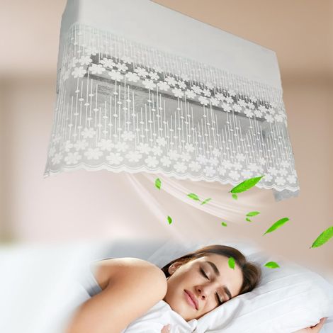 CCYKXACouvre-climatiseur coupe-vent intérieur pour air,déflecteur d'air conditionné pour climatiseurs pour maison/bureau (blanc, 100×40 cm) (1/5)