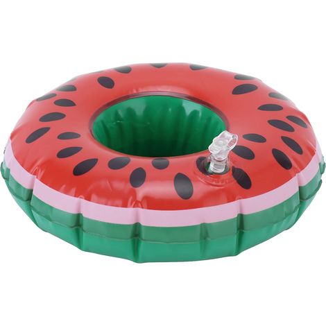 Dessous de Verre Gonflable en Forme de Pastèque, 12 Pièces, Porte-gobelet, Flotteurs de Boissons pour Enfants, Jouets d'été et Fête à la Piscine (1/5)