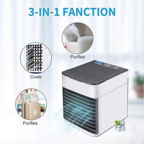 Ventilateur portable USB, mini climatiseur humidificateur purificateur d'air, ventilateur de bureau pour maison (1/5)