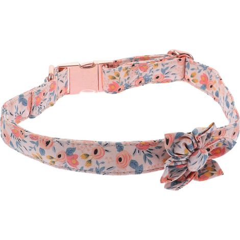 Collar para gato con diseño de flores rosas, collar decorativo para mascotas para uso navideño, 2 unidades. (1/5)