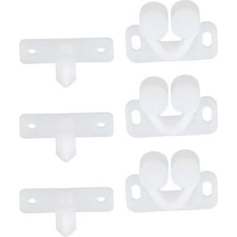 Lot de 3 loquets en plastique blanc pour porte de placard et placard (1/5)