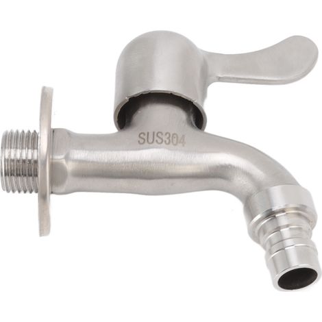 Robinet d'arrivée d'eau froide pour machine à laver, acier inoxydable, avec plaque de recouvrement, filetage G1/2, encastré, compatible lave-linge mural et jardin (1/5)
