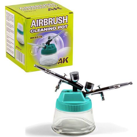 Pot de nettoyage - AK INTERACTIVE - Aérographe - Couvercle hermétique - Ergonomique - Durable