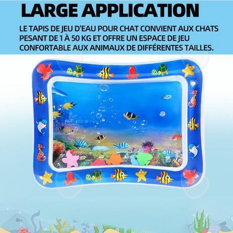 1 Tapis d'eau pour chat, 69x50x8cm, PVC écologique, Jeu sensoriel, Intérieur (1/3)