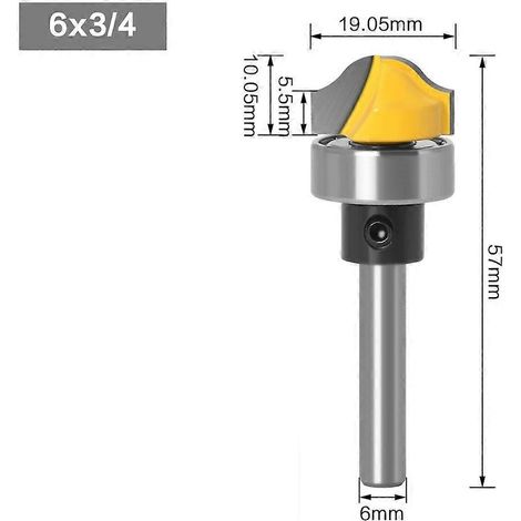 Fraise à bois en carbure à rainure en doucine pour faux panneaux de 3/4 po, queue de 6 mm à 1/2 po