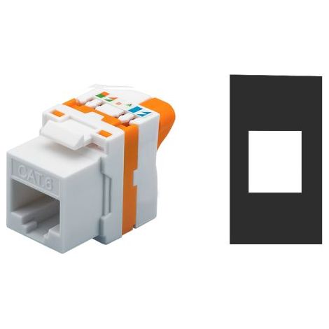 TechLy presa di rete RJ45 UTP Cat.6 tooless + Vimar Plana silver
