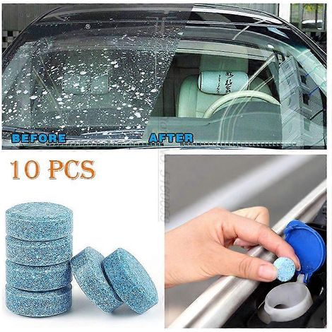 Lot de 10 essuie-glaces solides pour voiture (1 pièce = 4 L), nettoyant pour vitres de véhicule, effet pluie, anti-buée, lame en vinyle hydrofuge. (1/5)