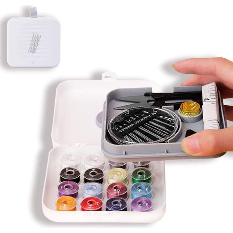 Boîte de rangement pour mini kits de couture, boîte à coudre magnétique en fil d'aiguille à coudre en acier inoxydable (1/4)