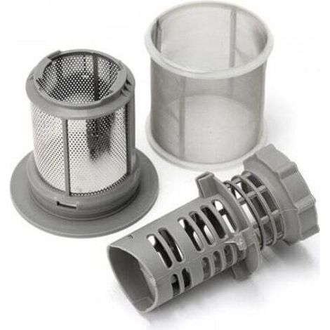 Cylindrical dirt filter for domestic dishwashers – Fine stainless steel mesh, 85 mm diameter, pack of 2 (1/5)